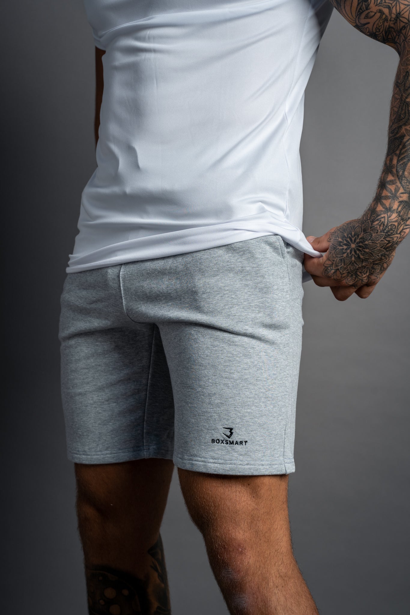 GREY COTTON BOXSMART SHORTS