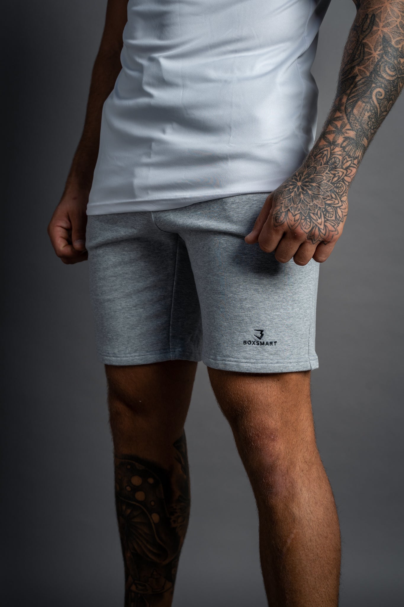 GREY COTTON BOXSMART SHORTS
